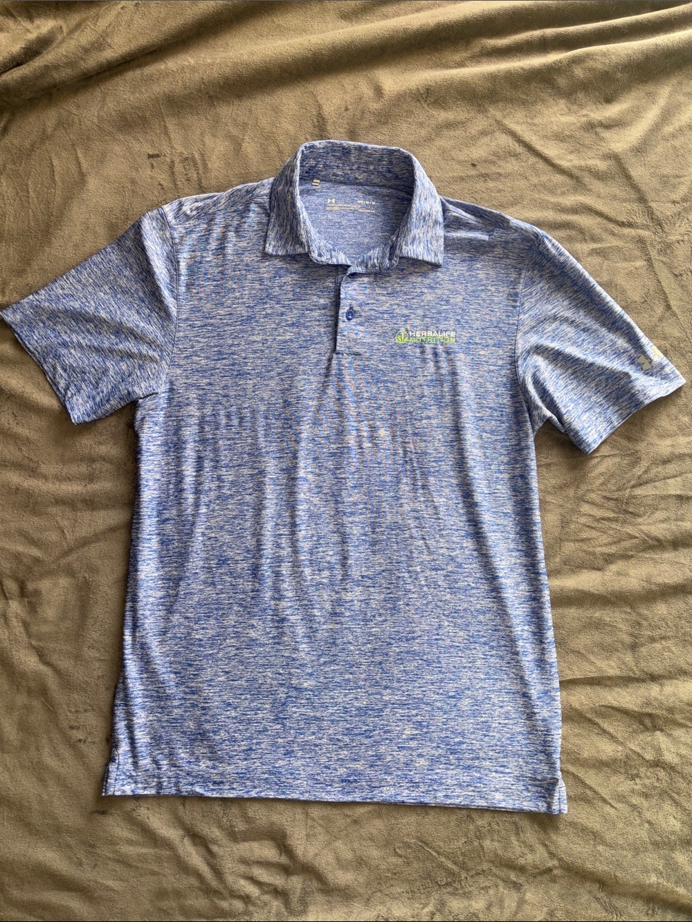 Under Armour Men's Heather Blue Performance Polo